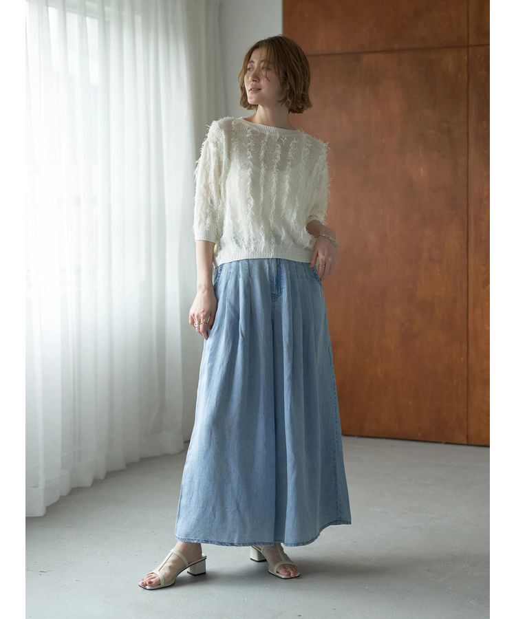 YECCA VECCA「2wayフリンジリボンニット」|ニット・セーター|