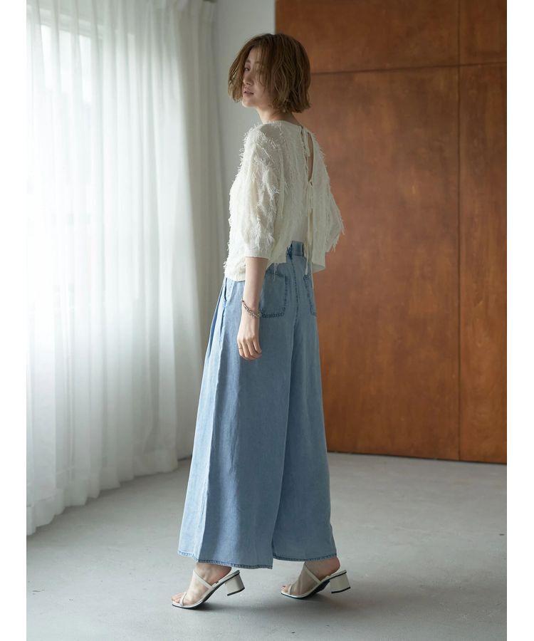 YECCA VECCA「2wayフリンジリボンニット」|ニット・セーター|