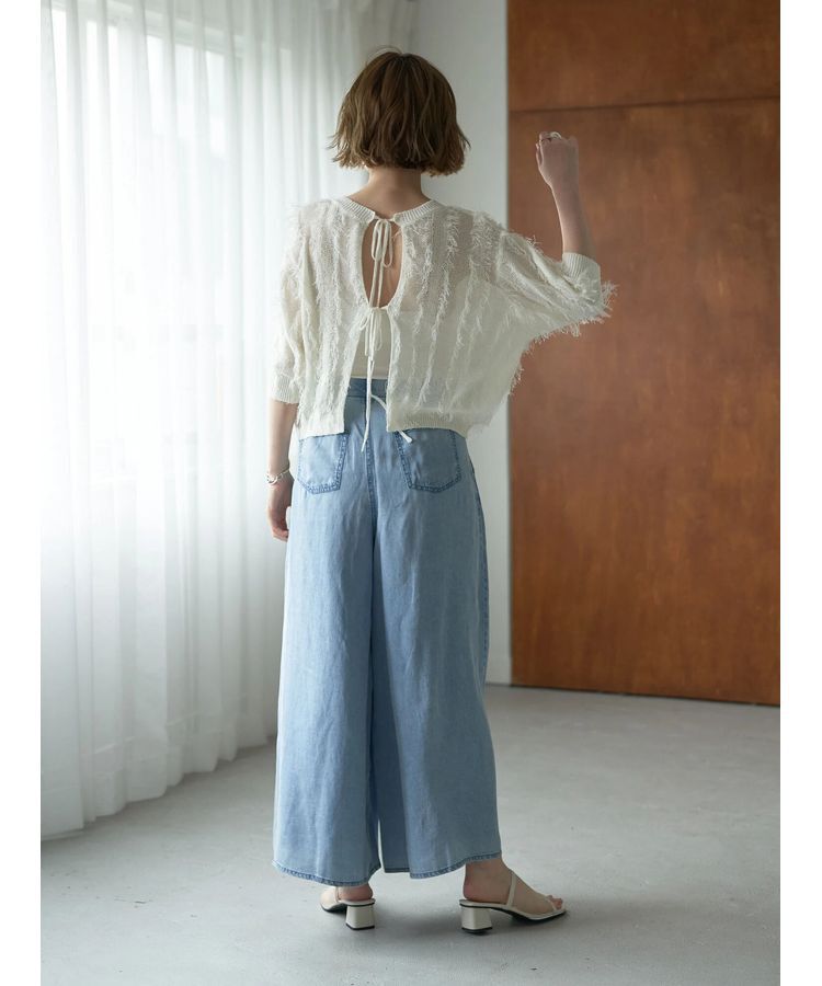 YECCA VECCA「2wayフリンジリボンニット」|ニット・セーター|