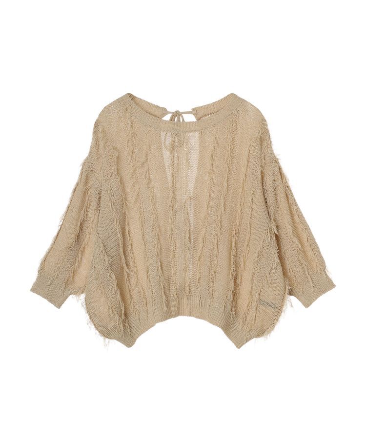 YECCA VECCA「2wayフリンジリボンニット」|ニット・セーター|