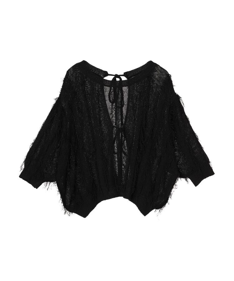 YECCA VECCA「2wayフリンジリボンニット」|ニット・セーター|