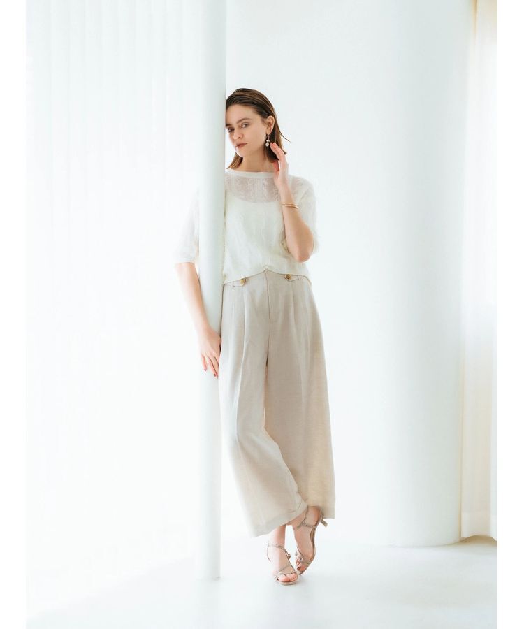 YECCA VECCA「2wayフリンジリボンニット」|ニット・セーター|