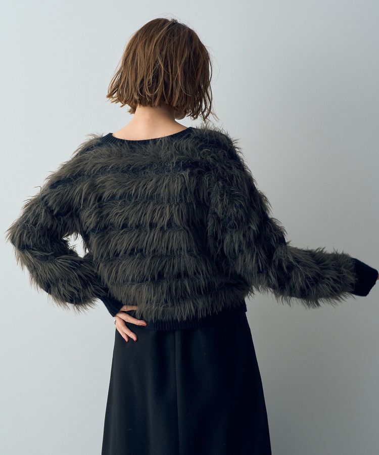 YECCA VECCA「フェザーボーダーニット」|ニット・セーター|