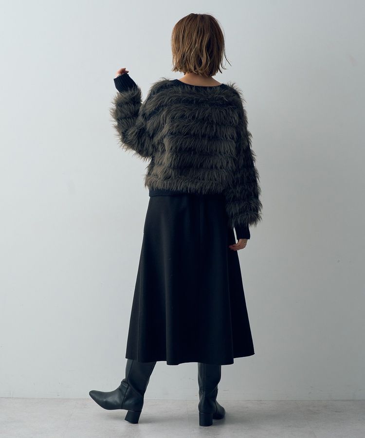 YECCA VECCA「フェザーボーダーニット」|ニット・セーター|