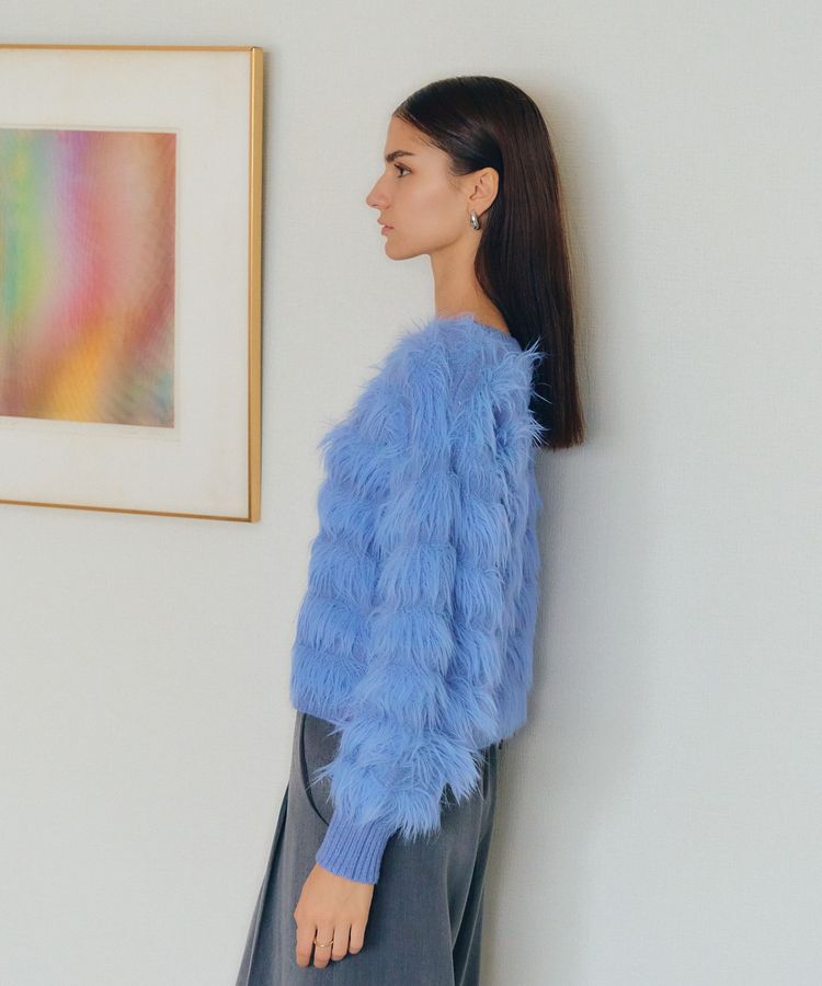 YECCA VECCA「フェザーボーダーニット」|ニット・セーター|