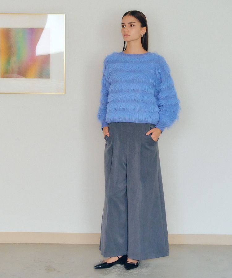 YECCA VECCA「フェザーボーダーニット」|ニット・セーター|