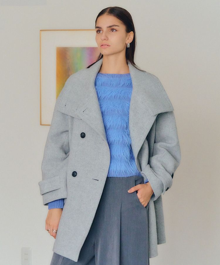 YECCA VECCA「フェザーボーダーニット」|ニット・セーター|