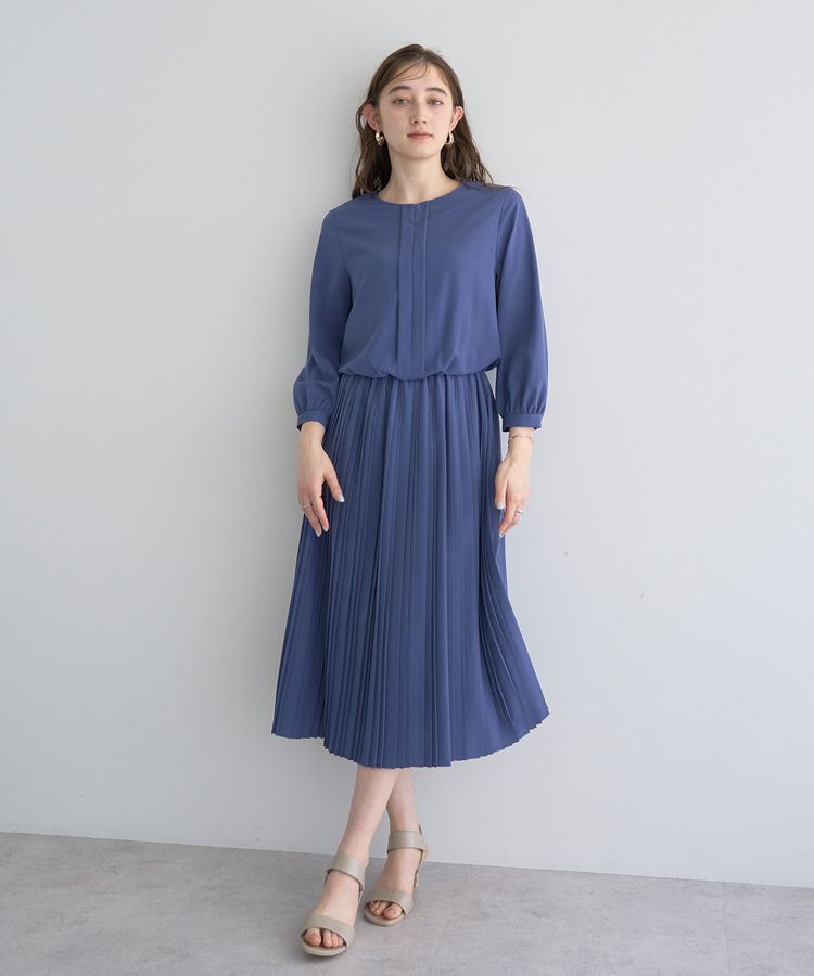 YECCA VECCA「ジョーゼットプリーツワンピース」|ワンピース|