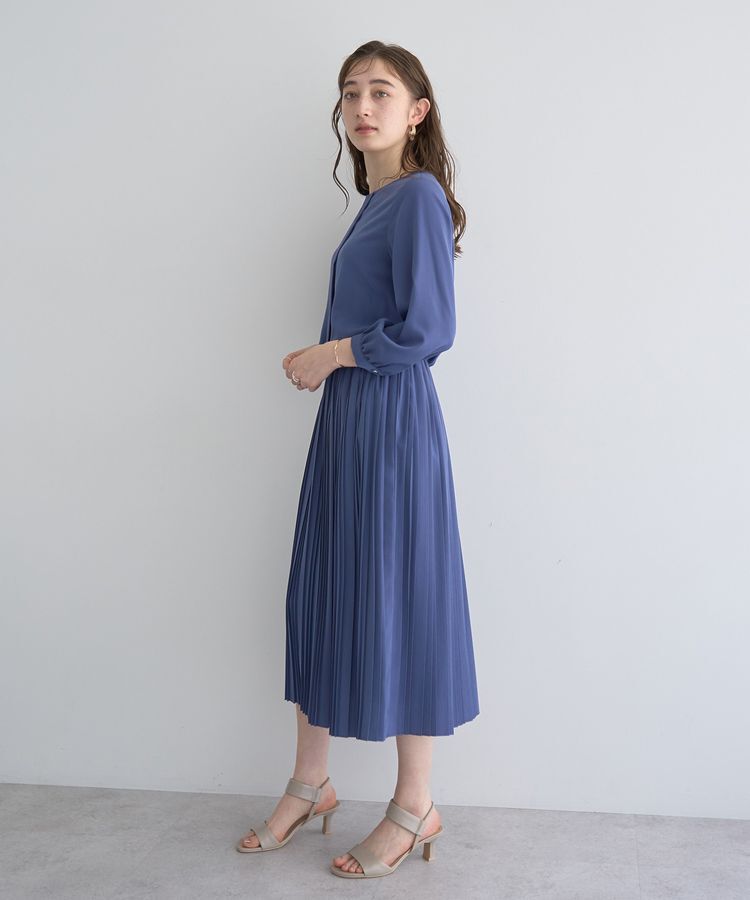 YECCA VECCA「ジョーゼットプリーツワンピース」|ワンピース|