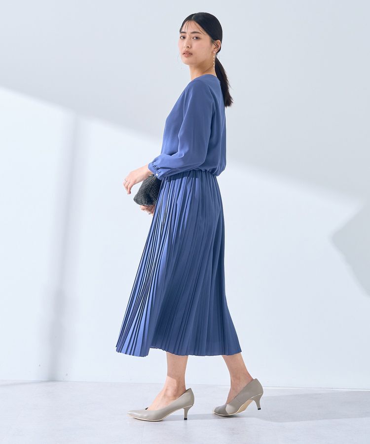 YECCA VECCA「ジョーゼットプリーツワンピース」|ワンピース|