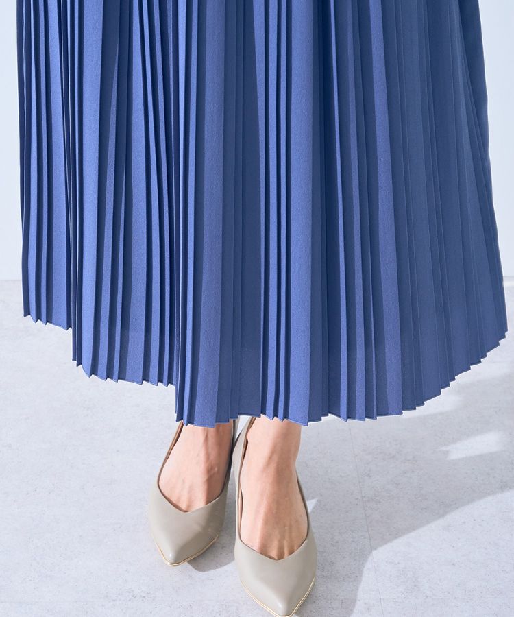 YECCA VECCA「ジョーゼットプリーツワンピース」|ワンピース|