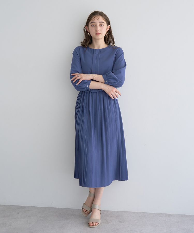 YECCA VECCA「ジョーゼットプリーツワンピース」|ワンピース|