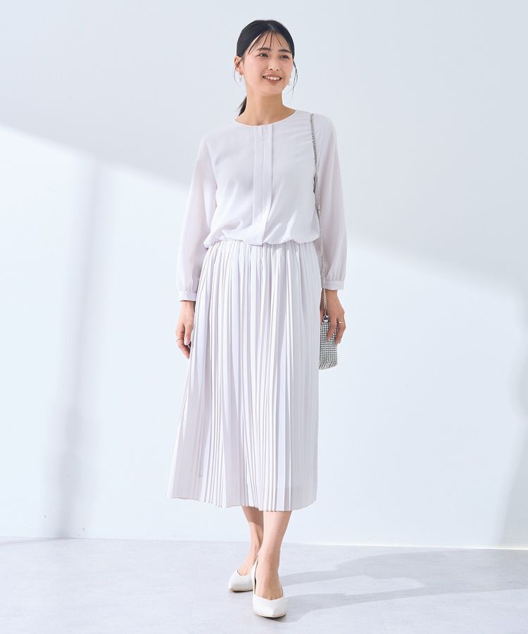 YECCA VECCA「ジョーゼットプリーツワンピース」|ワンピース|