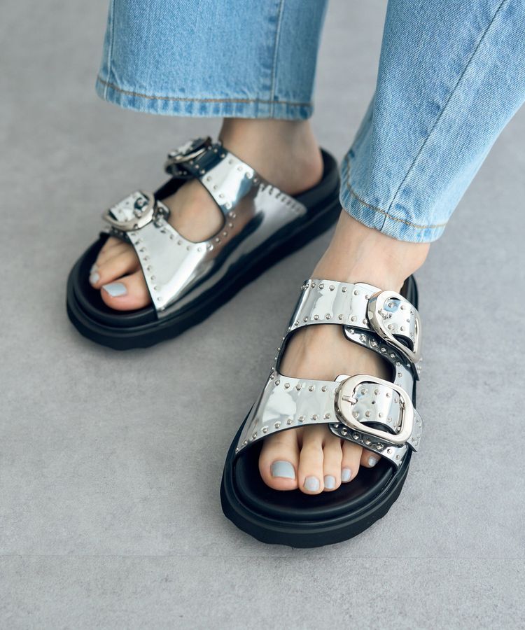 YECCA VECCA「【MOHI】メタルスタッズサンダル」|サンダル|
