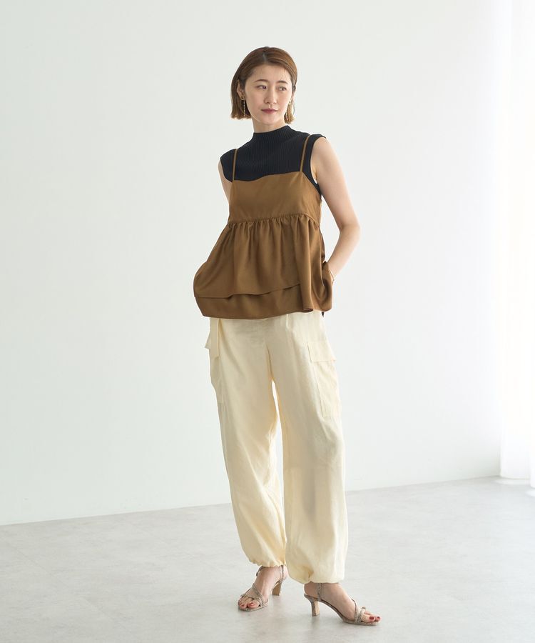 YECCA VECCA「シャイニーオーバーキャミ」|キャミソール|