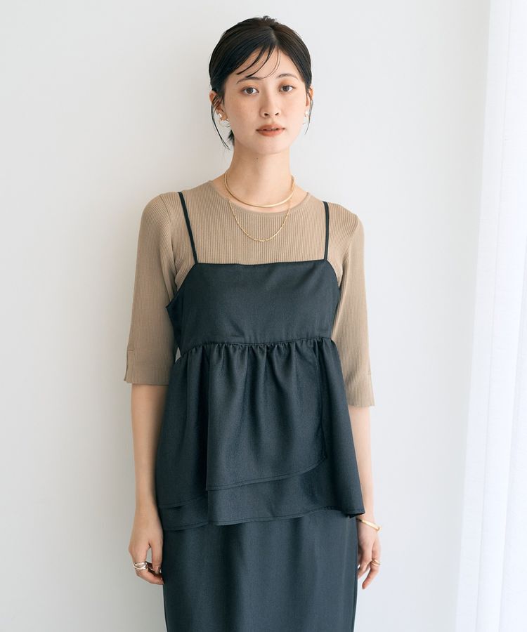 YECCA VECCA「シャイニーオーバーキャミ」|キャミソール|