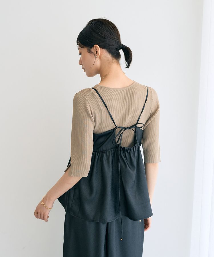 YECCA VECCA「シャイニーオーバーキャミ」|キャミソール|