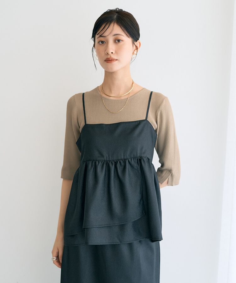 YECCA VECCA「シャイニーオーバーキャミ」|キャミソール|