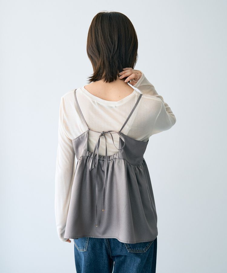 YECCA VECCA「シャイニーオーバーキャミ」|キャミソール|