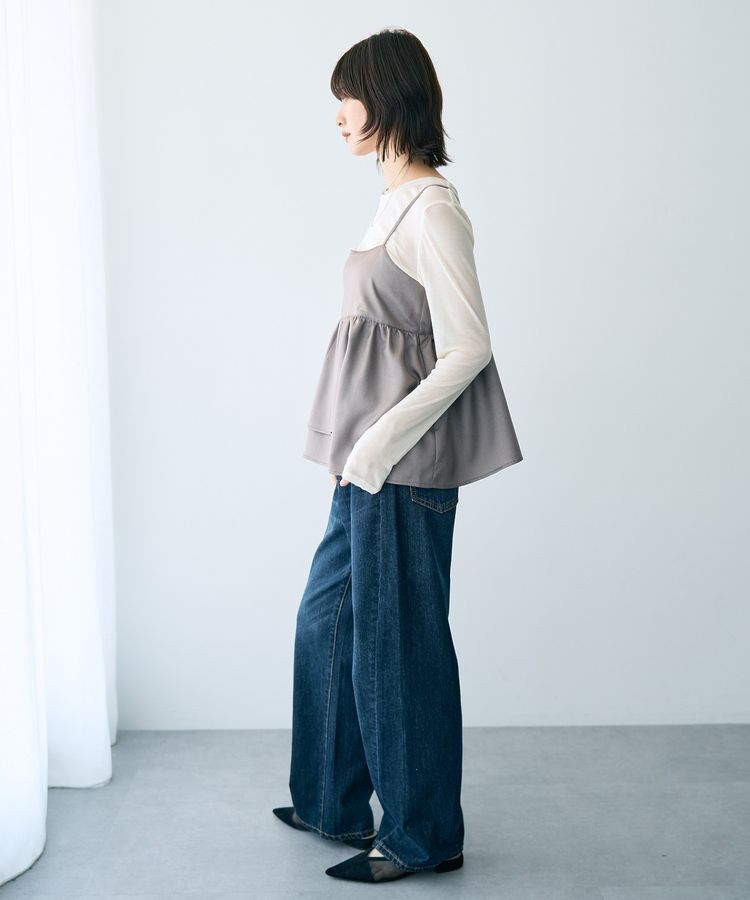 YECCA VECCA「シャイニーオーバーキャミ」|キャミソール|