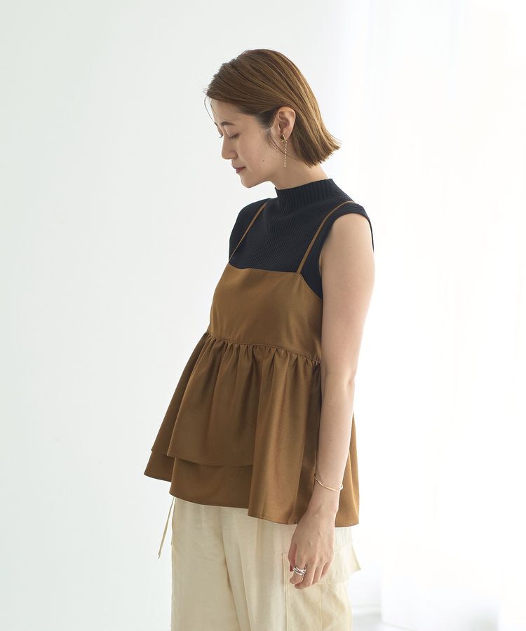 YECCA VECCA「シャイニーオーバーキャミ」|キャミソール|