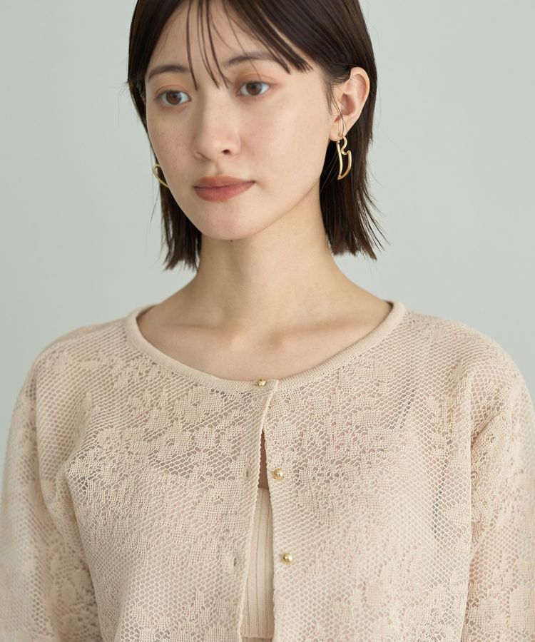 YECCA VECCA「【2点SET】インナーセットレース柄カーディガン」|カーディガン|