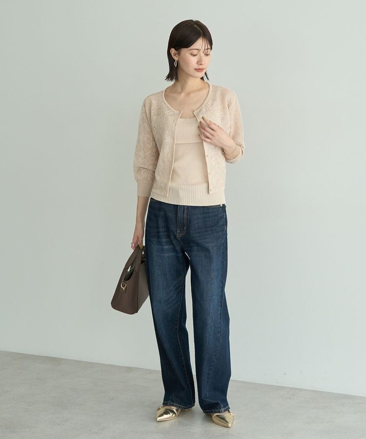 YECCA VECCA「【2点SET】インナーセットレース柄カーディガン」|カーディガン|