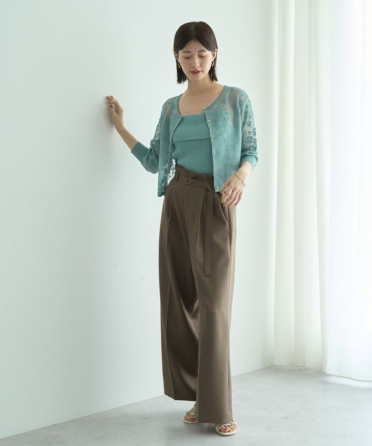 YECCA VECCA「【2点SET】インナーセットレース柄カーディガン」|カーディガン|