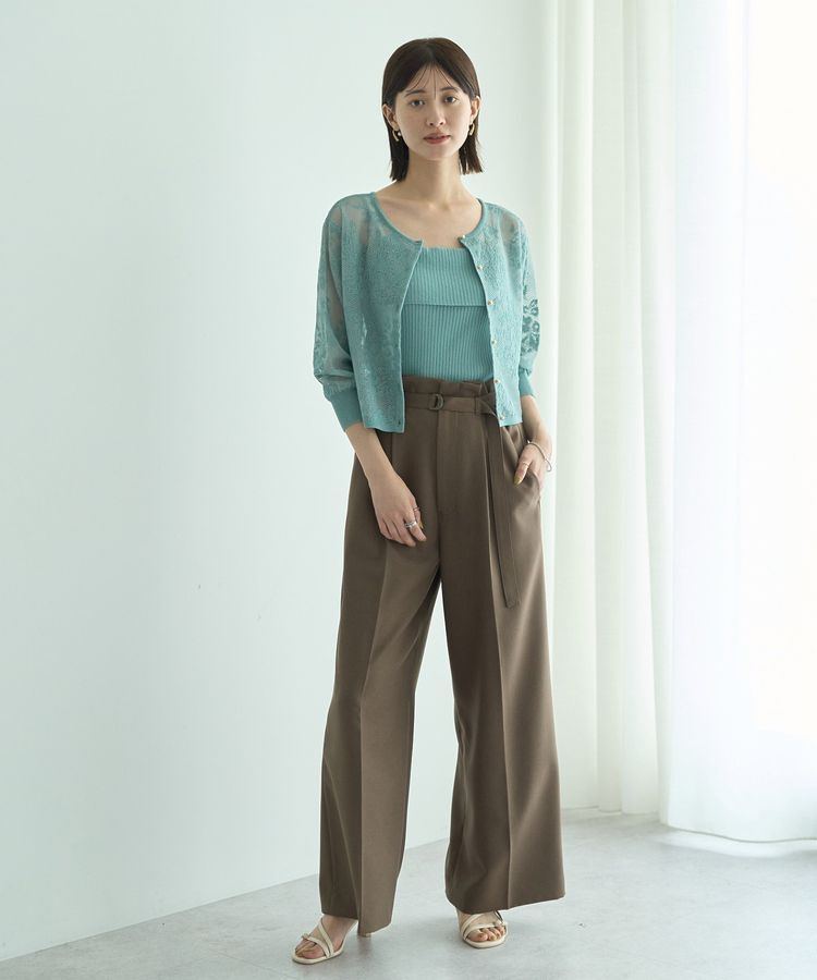 YECCA VECCA「【2点SET】インナーセットレース柄カーディガン」|カーディガン|