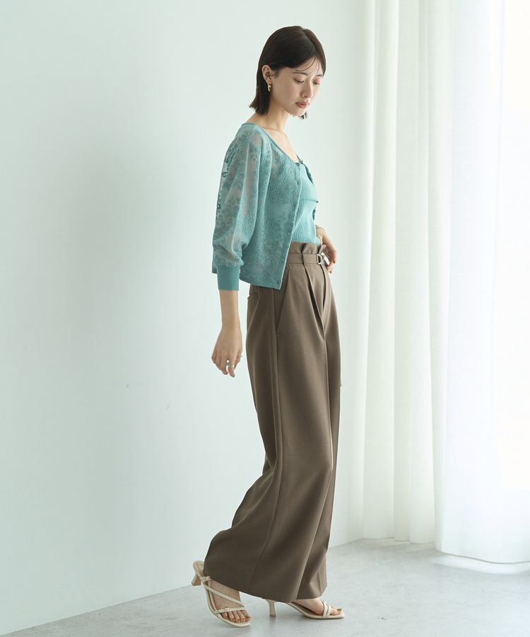 YECCA VECCA「【2点SET】インナーセットレース柄カーディガン」|カーディガン|