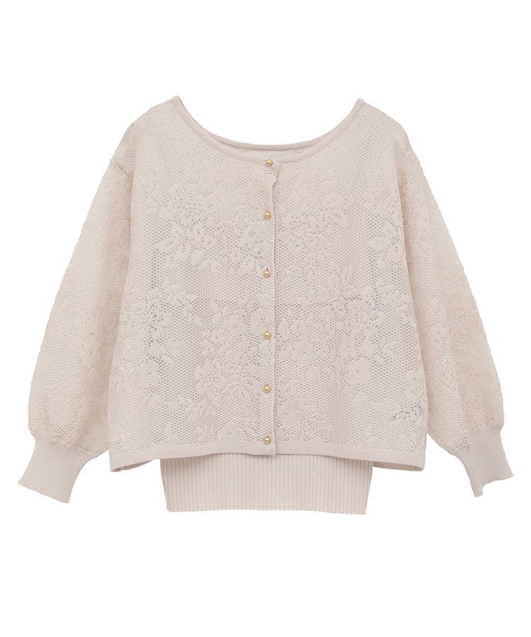 YECCA VECCA「【2点SET】インナーセットレース柄カーディガン」|カーディガン|