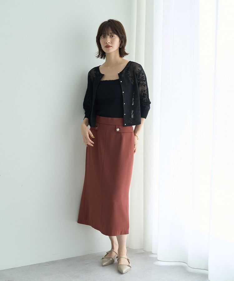 YECCA VECCA「【2点SET】インナーセットレース柄カーディガン」|カーディガン|