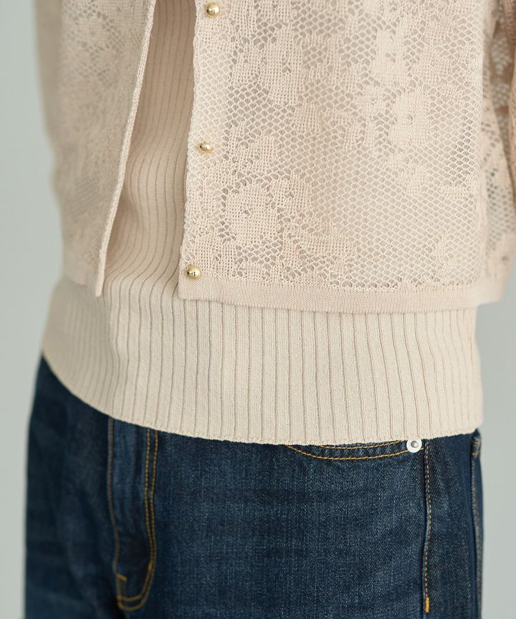 YECCA VECCA「【2点SET】インナーセットレース柄カーディガン」|カーディガン|