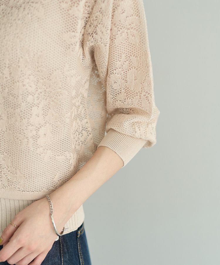 YECCA VECCA「【2点SET】インナーセットレース柄カーディガン」|カーディガン|