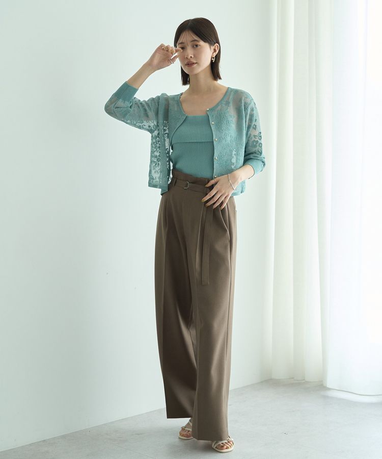 YECCA VECCA「【2点SET】インナーセットレース柄カーディガン」|カーディガン|