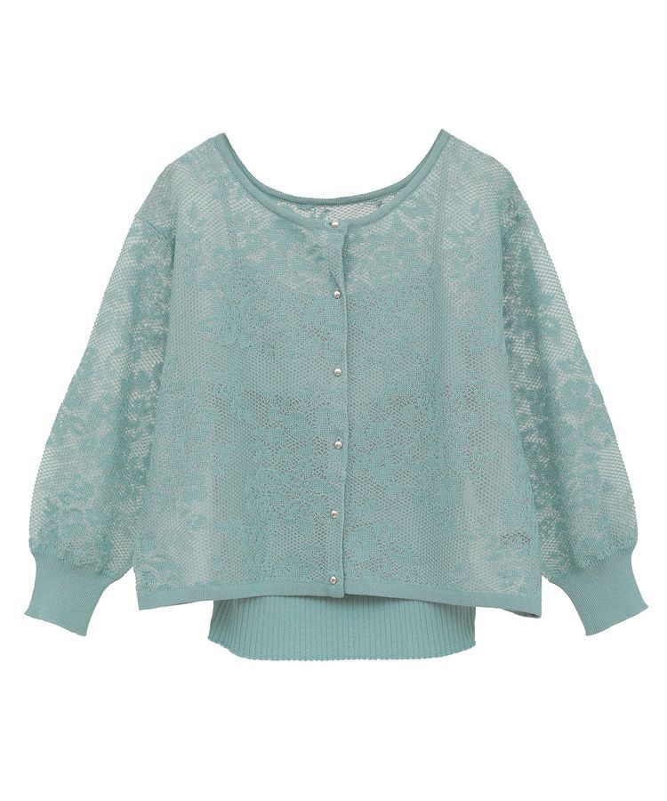 YECCA VECCA「【2点SET】インナーセットレース柄カーディガン」|カーディガン|