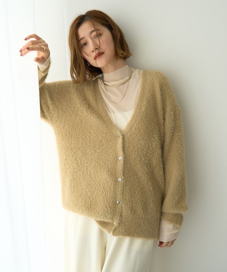 YECCA VECCA「ラメシャギーカーディガン」|カーディガン|