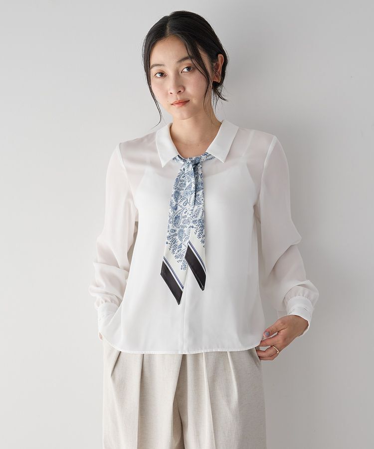 YECCA VECCA「スカーフ付きブラウス」|シャツ・ブラウス|