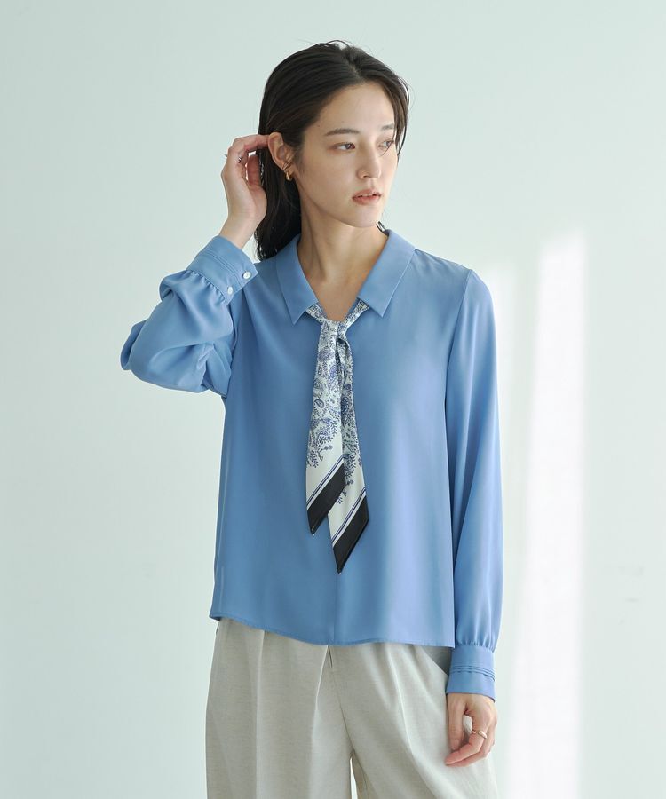 YECCA VECCA「スカーフ付きブラウス」|シャツ・ブラウス|Blue