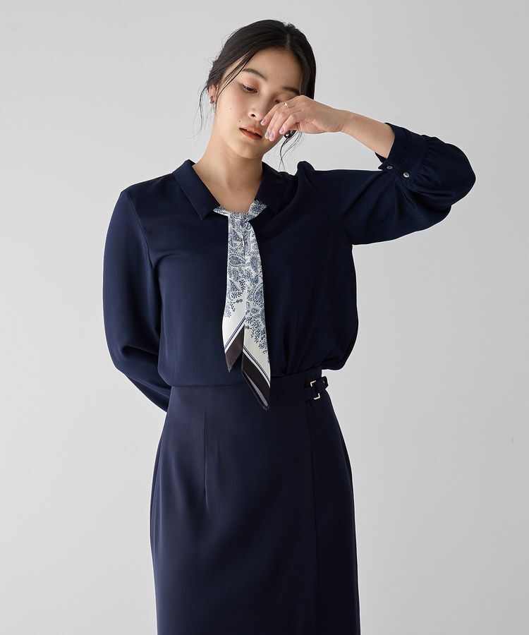 YECCA VECCA「スカーフ付きブラウス」|シャツ・ブラウス|Navy
