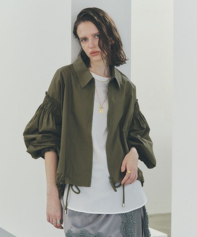 Editt by YECCA VECCA「ボリュームギャザーデザインZIPブルゾン」|ブルゾン・スタジャン|