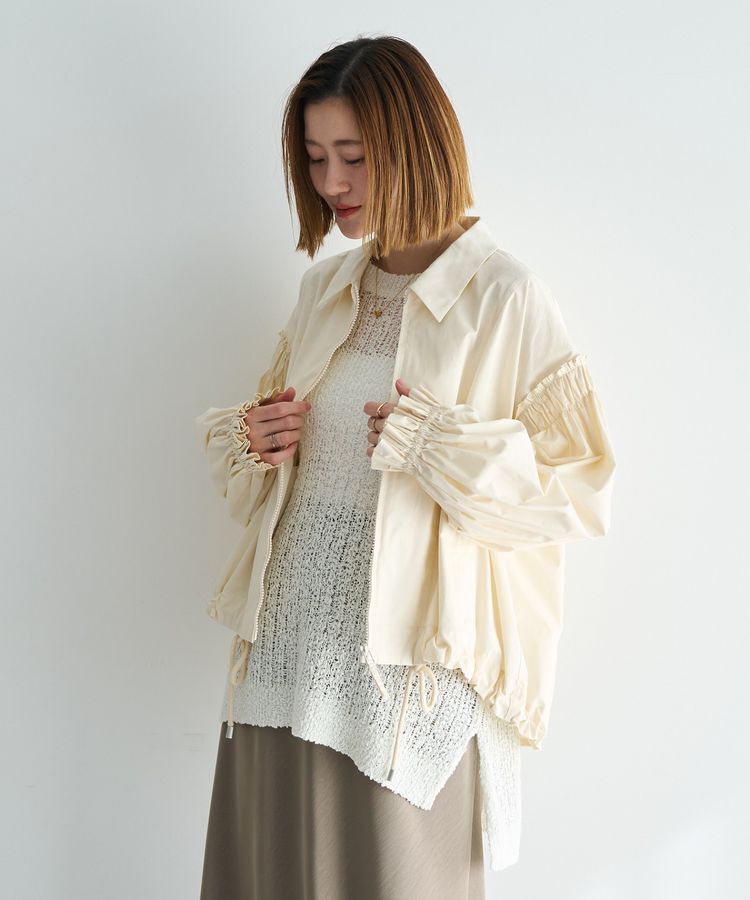 Editt by YECCA VECCA「ボリュームギャザーデザインZIPブルゾン」|ブルゾン・スタジャン|