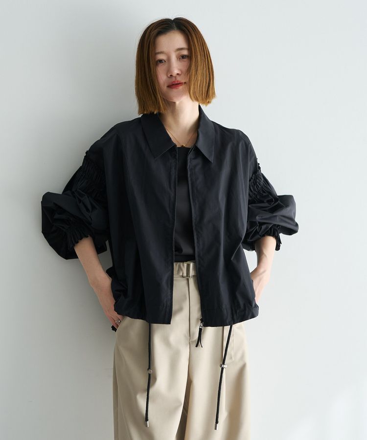 Editt by YECCA VECCA「ボリュームギャザーデザインZIPブルゾン」|ブルゾン・スタジャン|