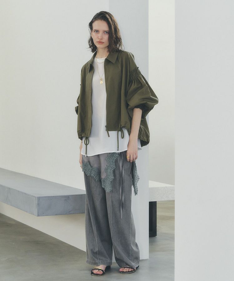 Editt by YECCA VECCA「ボリュームギャザーデザインZIPブルゾン」|ブルゾン・スタジャン|