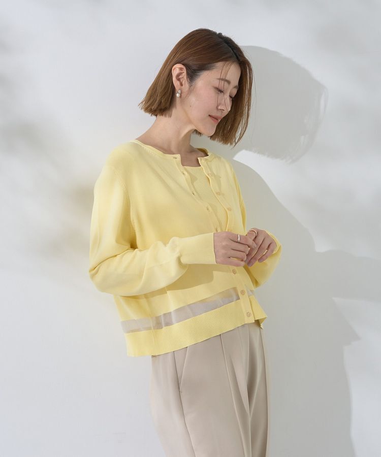 YECCA VECCA「シアーMIXカーディガン」|カーディガン|