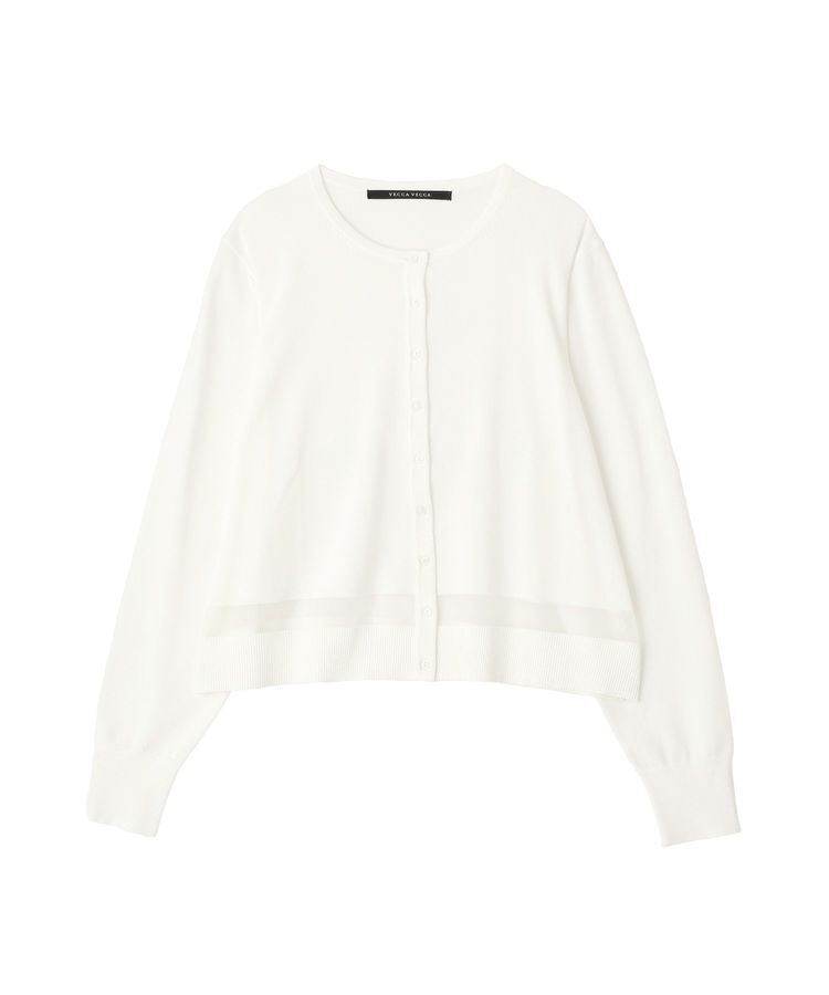 YECCA VECCA「シアーMIXカーディガン」|カーディガン|