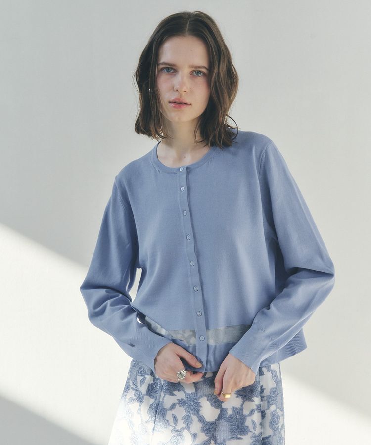 YECCA VECCA「シアーMIXカーディガン」|カーディガン|