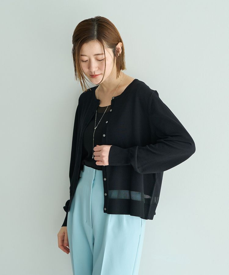 YECCA VECCA「シアーMIXカーディガン」|カーディガン|