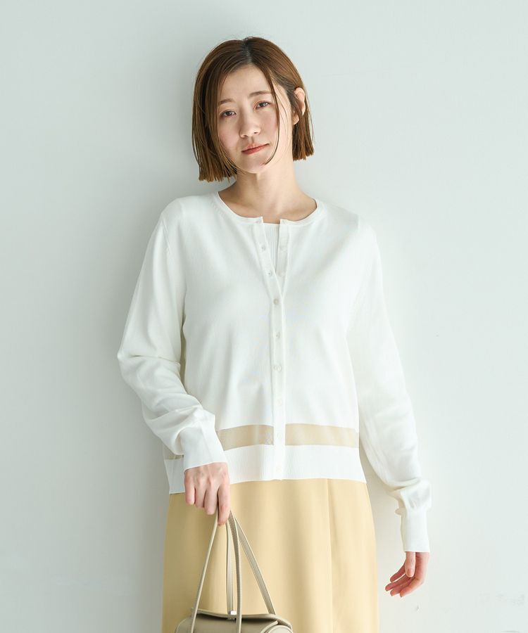 YECCA VECCA「シアーMIXカーディガン」|カーディガン|