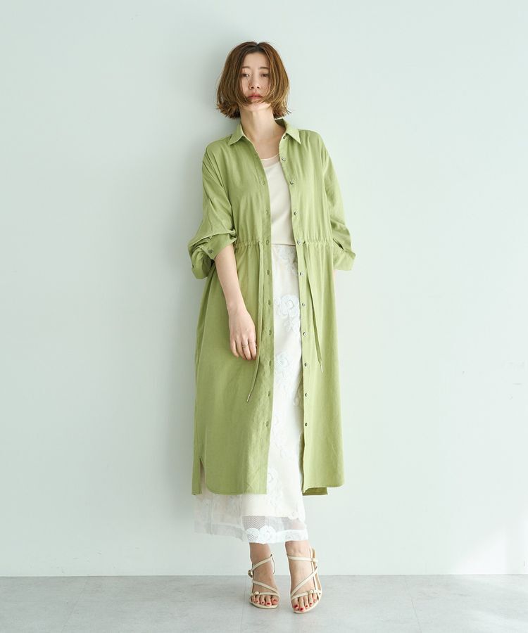YECCA VECCA「UVカット2way袖バルーンワンピース」|ワンピース|Lime Green